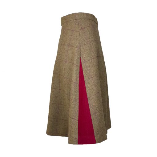 Our Amalia skirt - brown/red Colour option side view