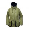 Amber jacket green/blue front hood on and up zip up