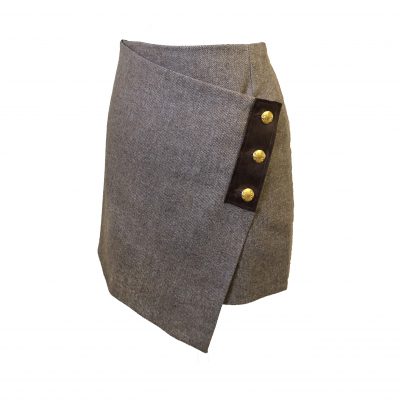 Our Lola skirt in taupe/tan colour option. Product shot - front