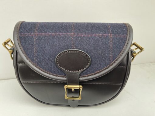 Leather Cartridge Bag with Tweed Lid - Image 2