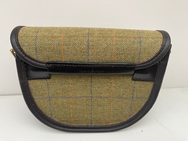 Leather Cartridge Bag with Tweed Lid & Front Panel - Image 4