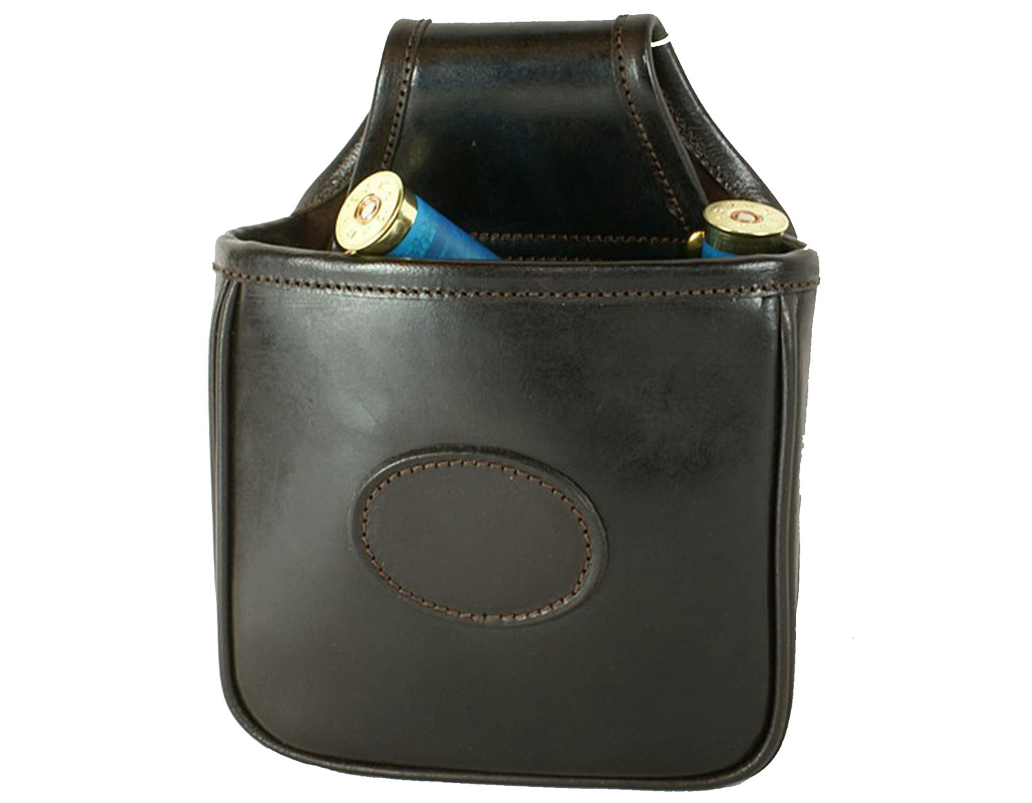 Leather Cartridge Pouch with Tweed Front Panel - Image 2
