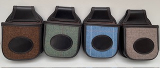 Leather Cartridge Pouch with Tweed Front Panel