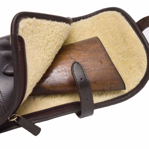 Leather Shotgun Slip with Flap, Buckle & Zip - Image 3